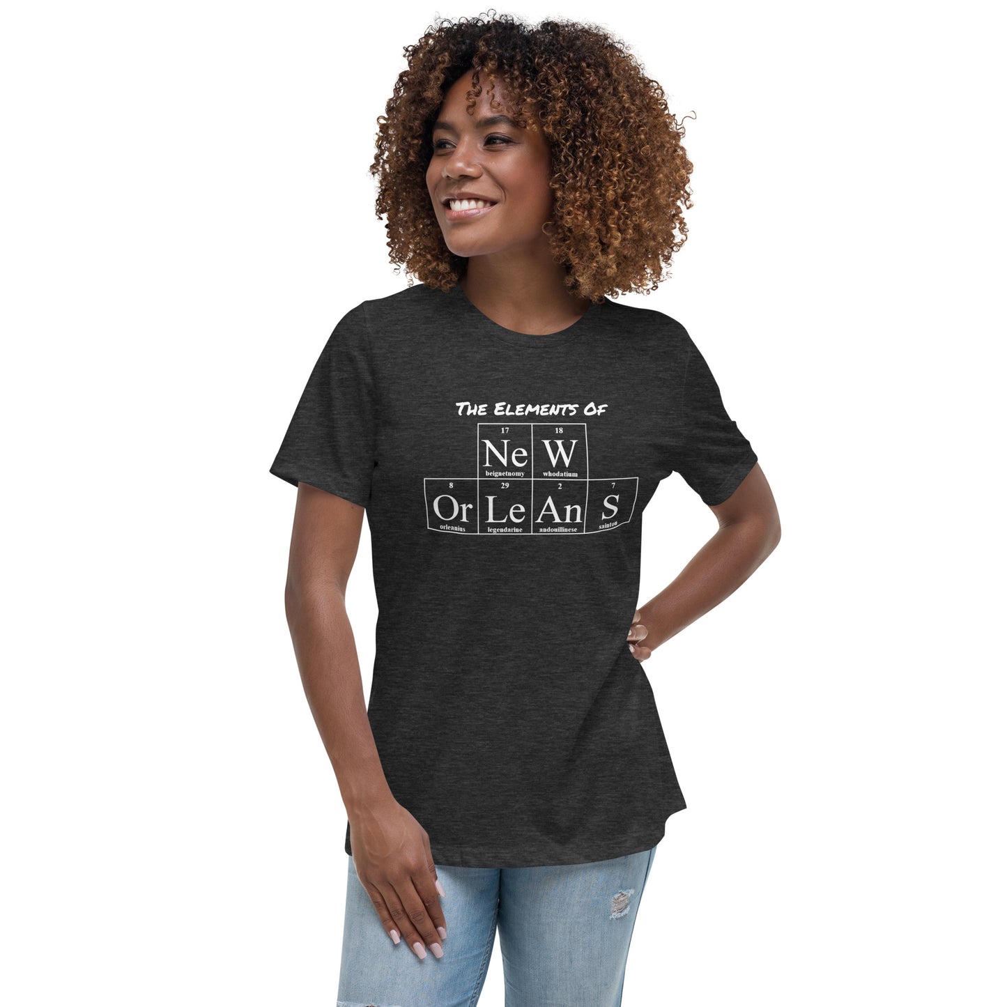 Women's Elements Of New Orleans T-Shirt (Black & Dark Gray) - Box Of Care