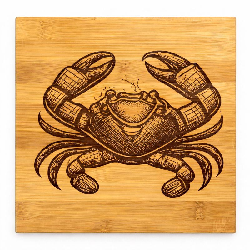 NOLA Seafood Engraved Bamboo Coasters (Set of 4)