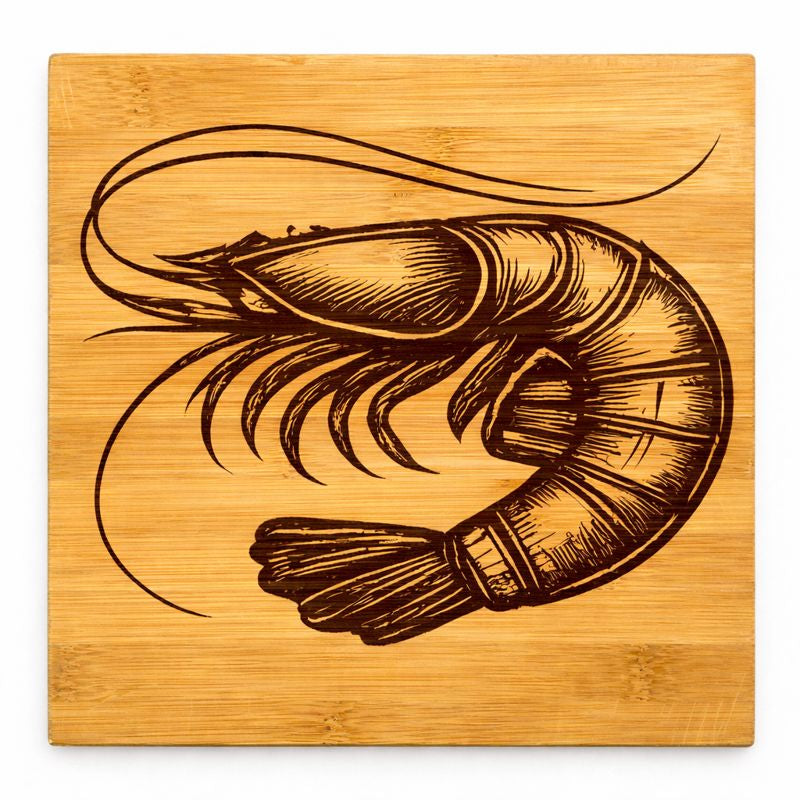 NOLA Seafood Engraved Bamboo Coasters (Set of 4)