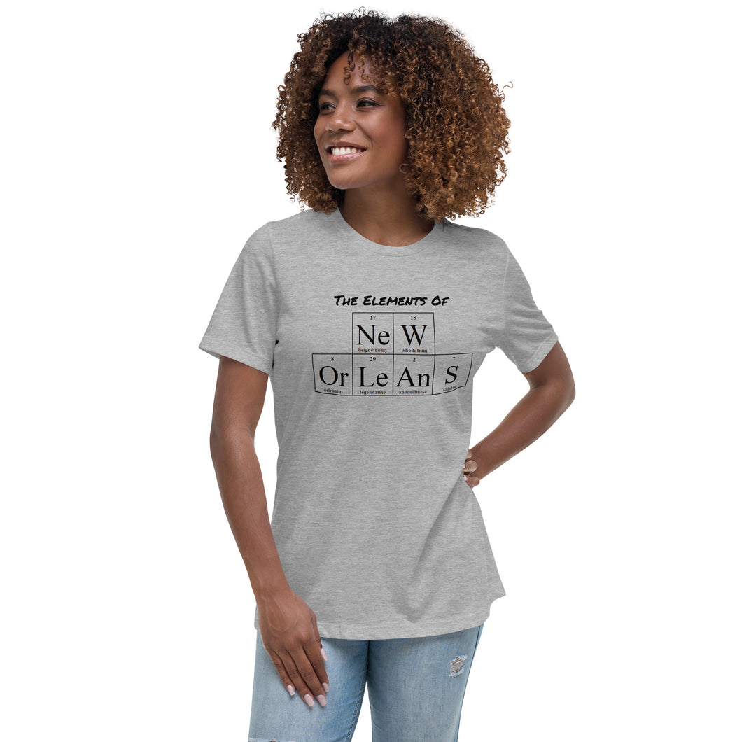 Women's Elements Of New Orleans T-Shirt (White & Light Gray) - Box Of Care