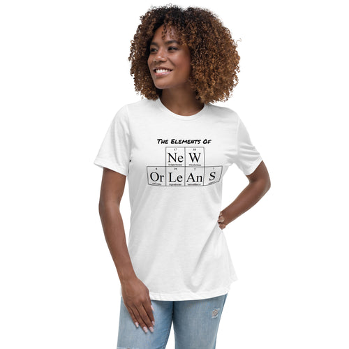 Women's Elements Of New Orleans T-Shirt (White & Light Gray) - Box Of Care